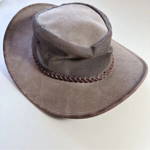 Jacaru Suede Leather Mesh Australian Cowboy Golf Outback Summer Western Hat